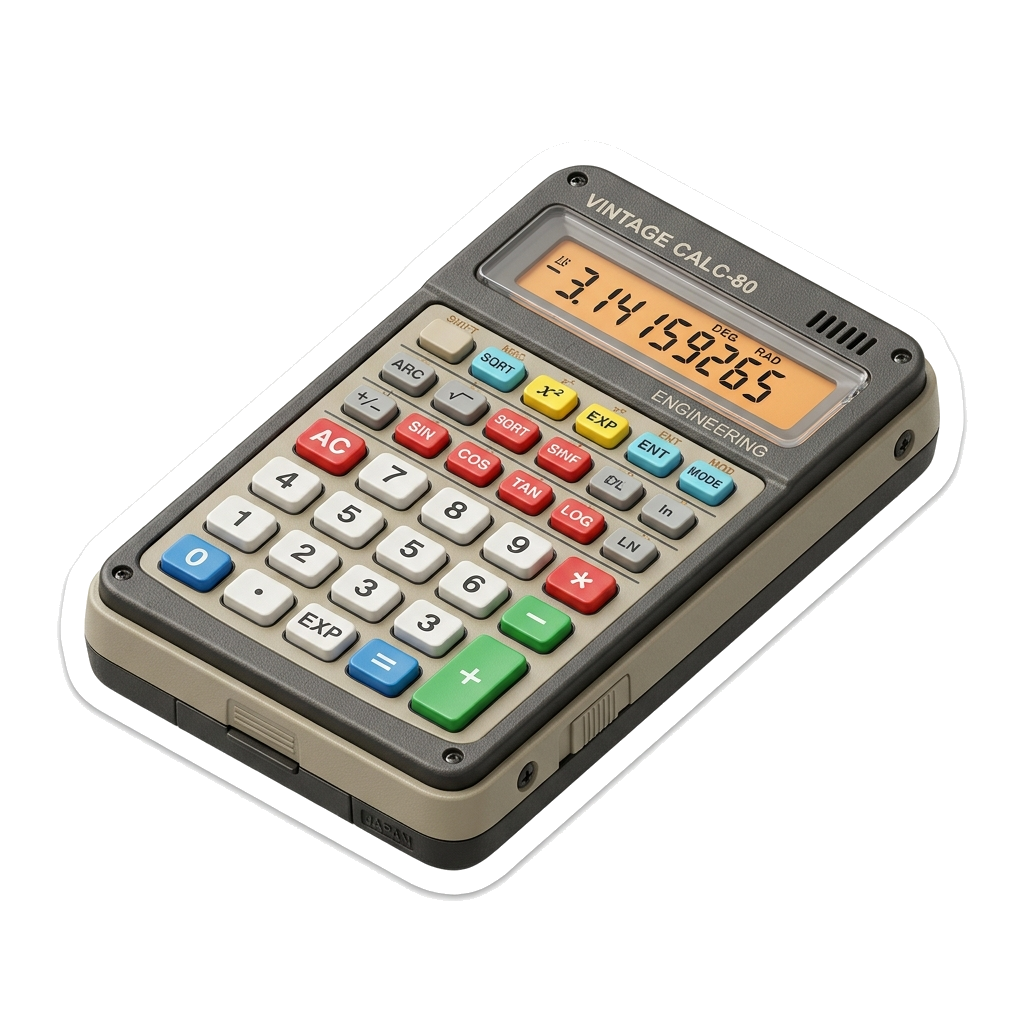 Retro Calculator Sticker